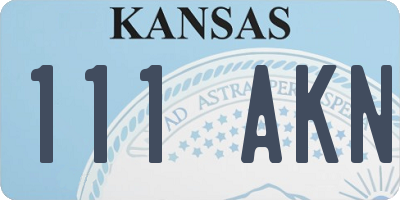 KS license plate 111AKN
