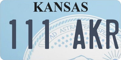KS license plate 111AKR
