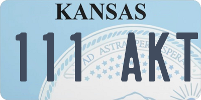 KS license plate 111AKT