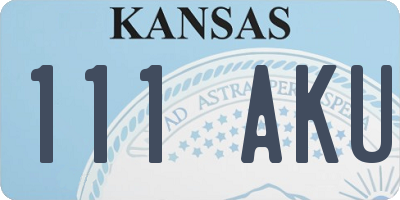 KS license plate 111AKU