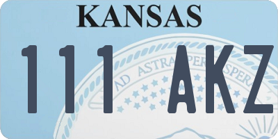 KS license plate 111AKZ