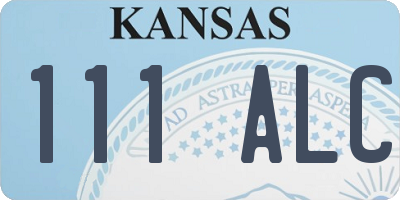 KS license plate 111ALC
