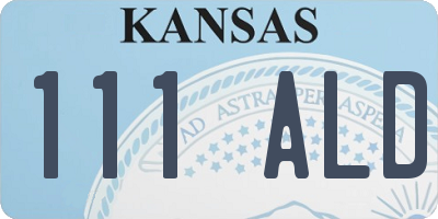 KS license plate 111ALD