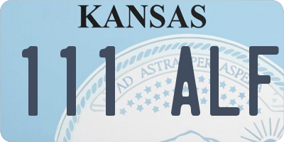 KS license plate 111ALF