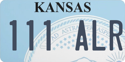 KS license plate 111ALR
