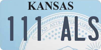 KS license plate 111ALS