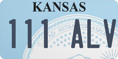 KS license plate 111ALV
