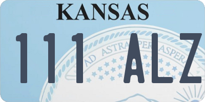 KS license plate 111ALZ