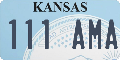 KS license plate 111AMA