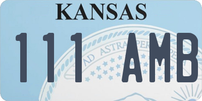 KS license plate 111AMB