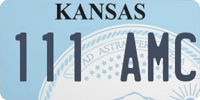 KS license plate 111AMC