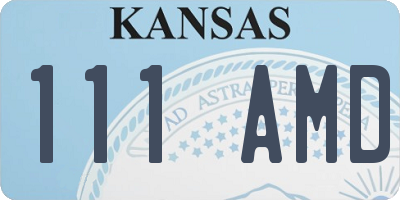 KS license plate 111AMD