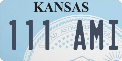 KS license plate 111AMI