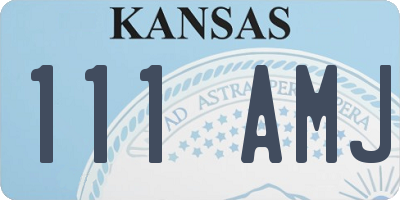 KS license plate 111AMJ