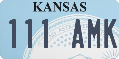 KS license plate 111AMK