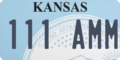 KS license plate 111AMM