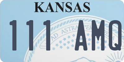 KS license plate 111AMQ