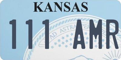 KS license plate 111AMR