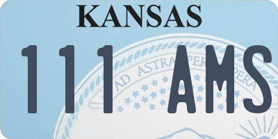 KS license plate 111AMS