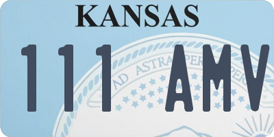 KS license plate 111AMV