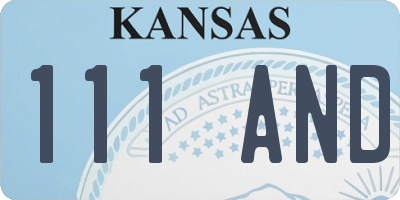 KS license plate 111AND