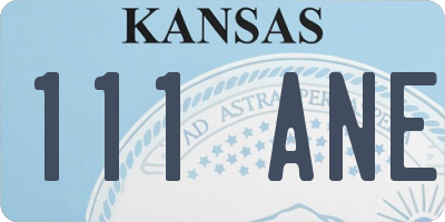 KS license plate 111ANE