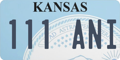 KS license plate 111ANI