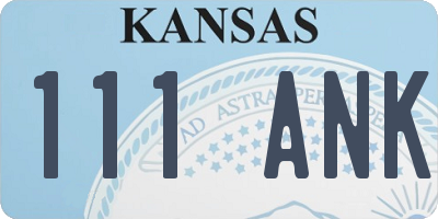 KS license plate 111ANK