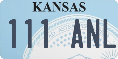 KS license plate 111ANL