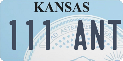KS license plate 111ANT
