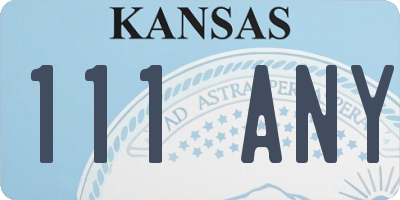 KS license plate 111ANY