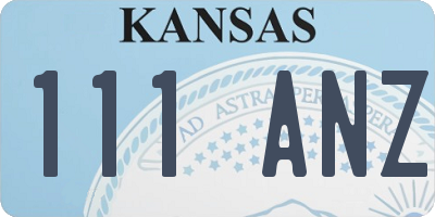 KS license plate 111ANZ