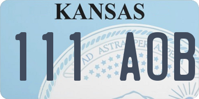 KS license plate 111AOB