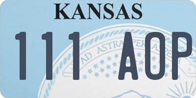 KS license plate 111AOP