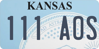 KS license plate 111AOS