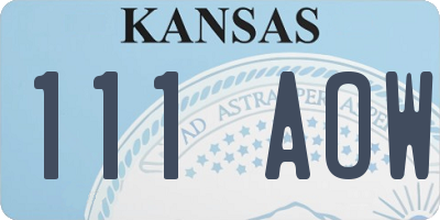 KS license plate 111AOW