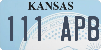 KS license plate 111APB