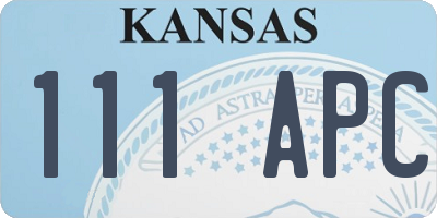 KS license plate 111APC
