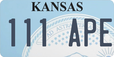 KS license plate 111APE