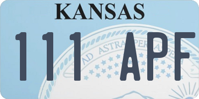 KS license plate 111APF
