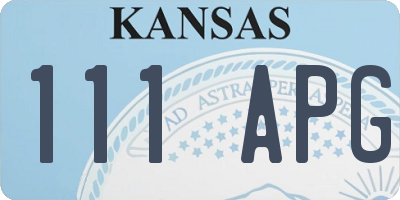KS license plate 111APG