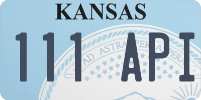 KS license plate 111API