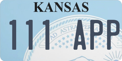 KS license plate 111APP