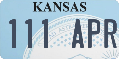 KS license plate 111APR