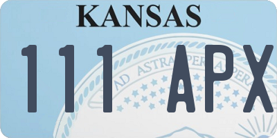 KS license plate 111APX