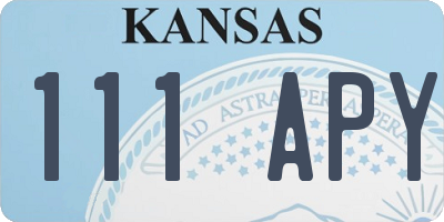 KS license plate 111APY