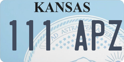 KS license plate 111APZ