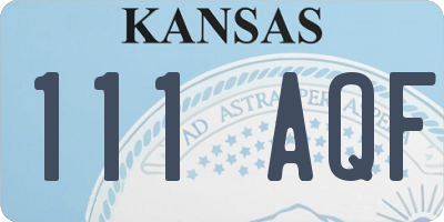 KS license plate 111AQF