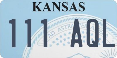 KS license plate 111AQL