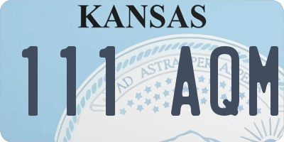 KS license plate 111AQM